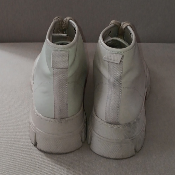 Zara lace up cream chunky rubberized combat boot - Picture 5 of 7